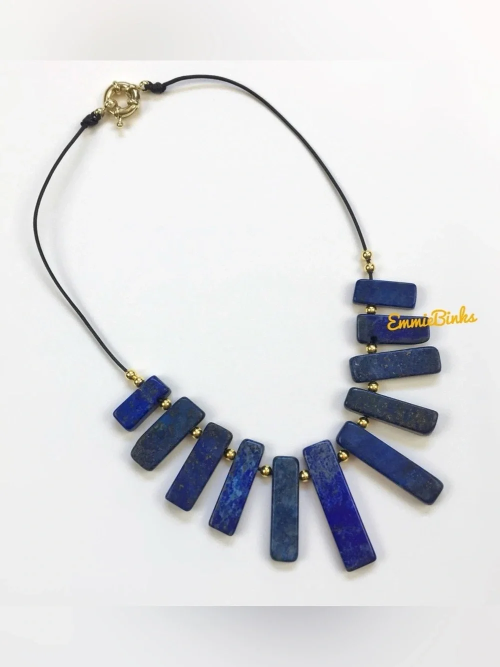 New Genuine Lapis Lazuli & Sodalite Gemstone Statement Collar Choker Necklace